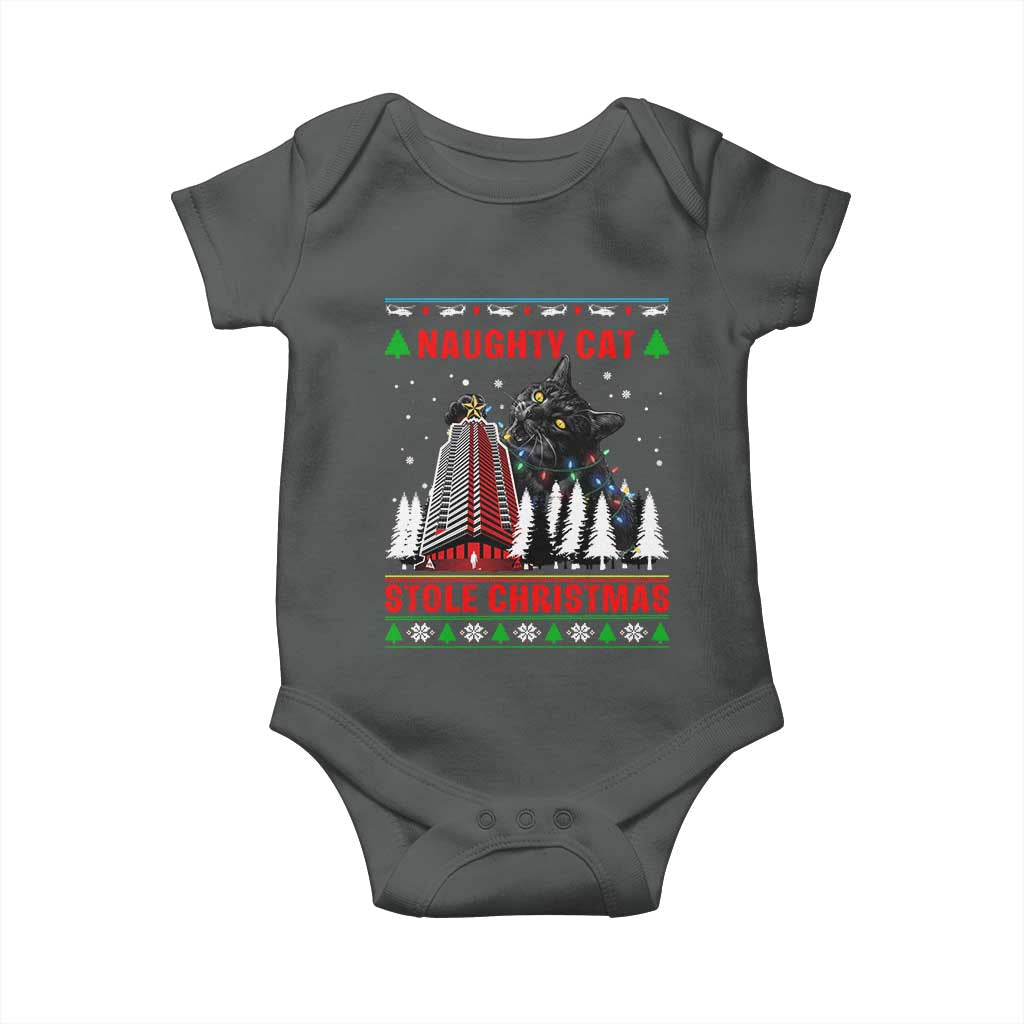 Nakatomi Plaza Christmas Baby Onesie Funny Catzilla Monster Xmas - Wonder Print Shop