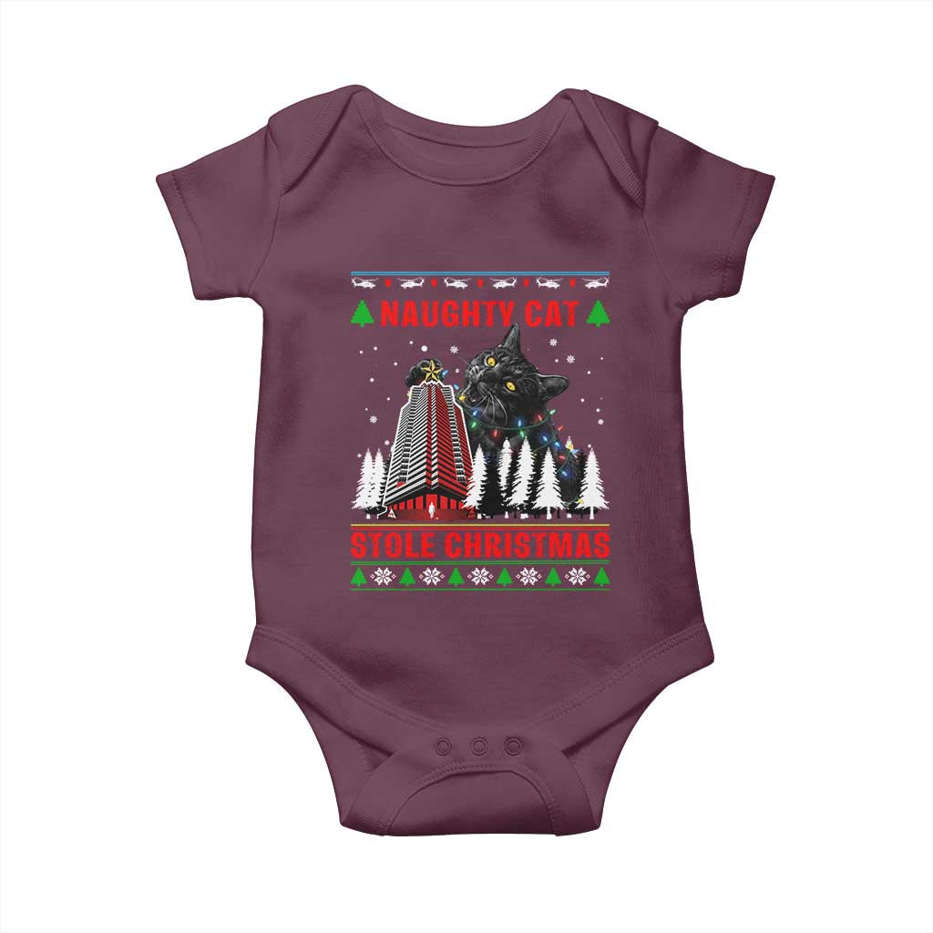 Nakatomi Plaza Christmas Baby Onesie Funny Catzilla Monster Xmas - Wonder Print Shop