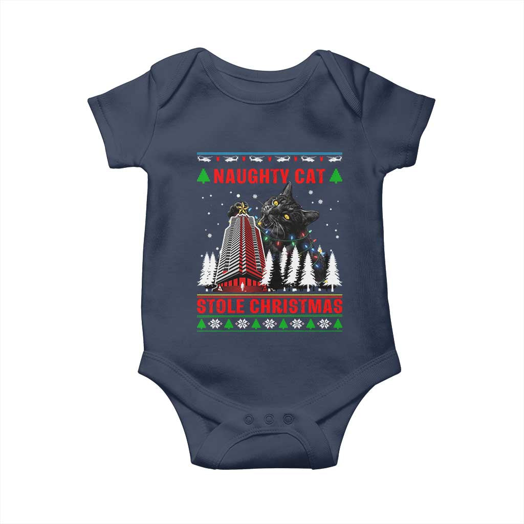 Nakatomi Plaza Christmas Baby Onesie Funny Catzilla Monster Xmas - Wonder Print Shop
