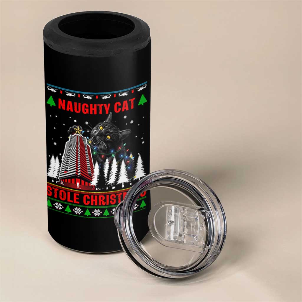 Nakatomi Plaza Christmas 4 in 1 Can Cooler Tumbler Funny Catzilla Monster Xmas - Wonder Print Shop