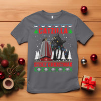 Nakatomi Plaza Christmas T Shirt Funny Catzilla Monster Xmas - Wonder Print Shop