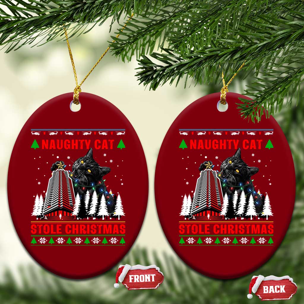 Nakatomi Plaza Christmas Ceramic Ornament Funny Catzilla Monster Xmas - Wonder Print Shop
