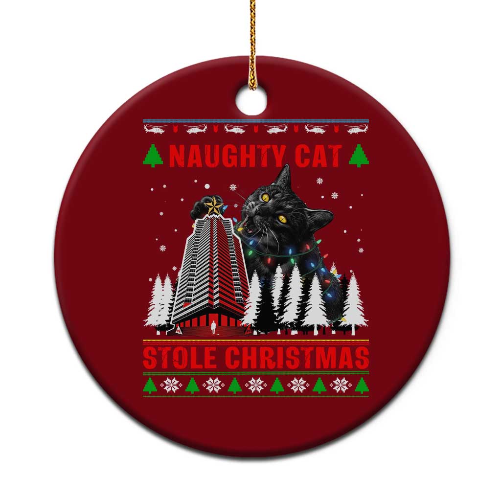 Nakatomi Plaza Christmas Ceramic Ornament Funny Catzilla Monster Xmas - Wonder Print Shop