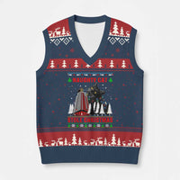 Nakatomi Plaza Xmas V-Neck Knit Sweater Vest Funny Catzilla Monster Xmas - Wonder Print Shop