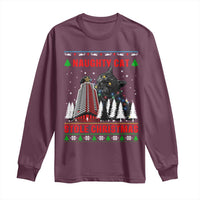 Nakatomi Plaza Christmas Long Sleeve Shirt Funny Catzilla Monster Xmas - Wonder Print Shop