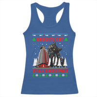 Nakatomi Plaza Christmas Racerback Tank Top Funny Catzilla Monster Xmas - Wonder Print Shop