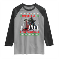 Nakatomi Plaza Christmas Raglan Shirt Funny Catzilla Monster Xmas - Wonder Print Shop