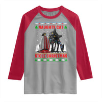Nakatomi Plaza Christmas Raglan Shirt Funny Catzilla Monster Xmas - Wonder Print Shop
