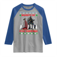 Nakatomi Plaza Christmas Raglan Shirt Funny Catzilla Monster Xmas - Wonder Print Shop