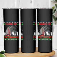 Nakatomi Plaza Christmas Skinny Tumbler Funny Catzilla Monster Xmas - Wonder Print Shop