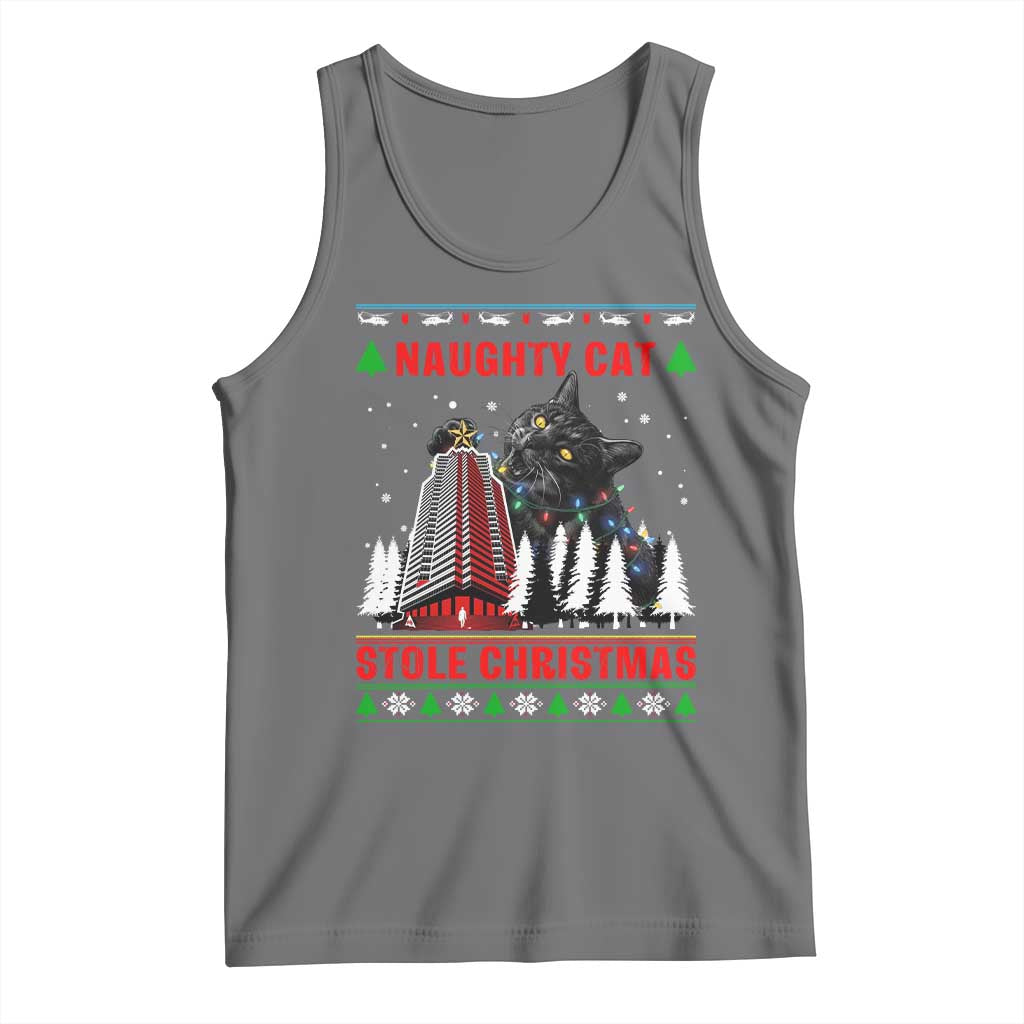 Nakatomi Plaza Christmas Tank Top Funny Catzilla Monster Xmas - Wonder Print Shop