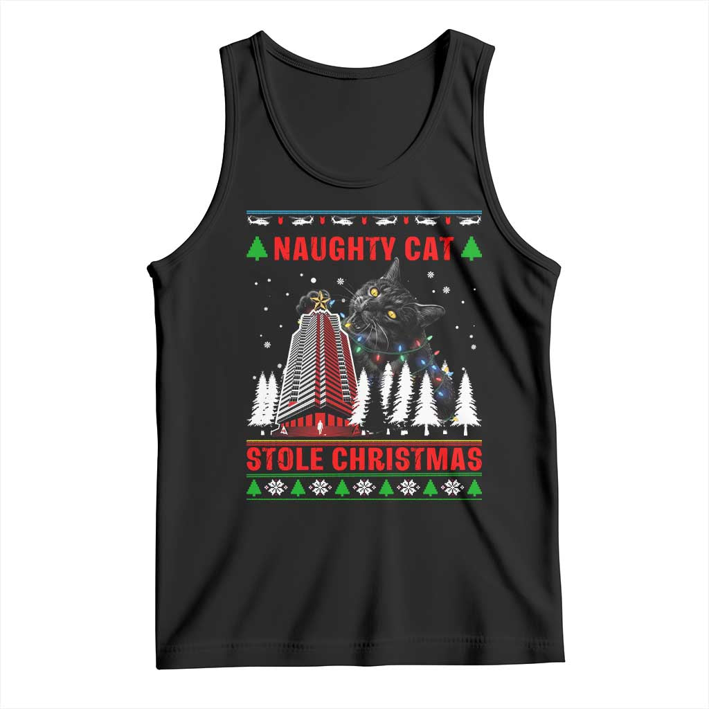 Nakatomi Plaza Christmas Tank Top Funny Catzilla Monster Xmas - Wonder Print Shop