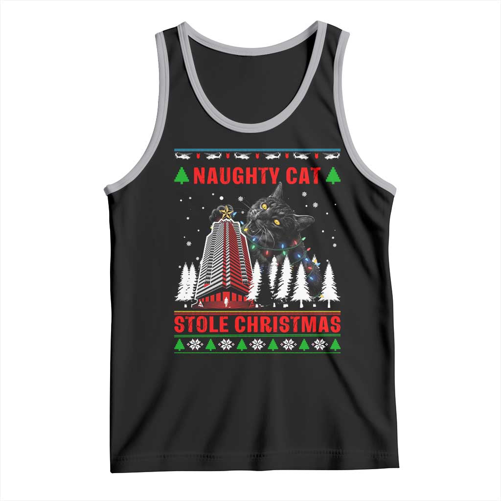 Nakatomi Plaza Christmas Tank Top Funny Catzilla Monster Xmas - Wonder Print Shop