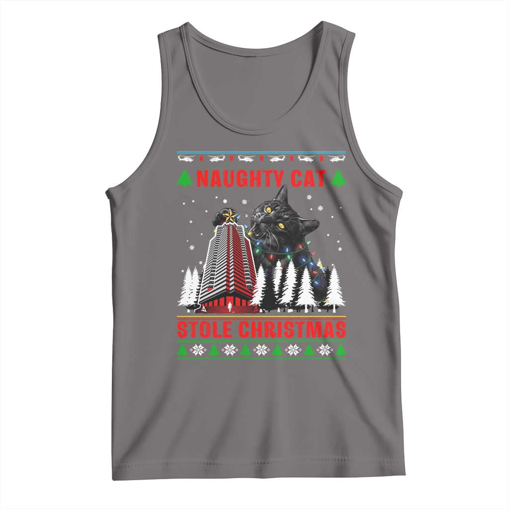 Nakatomi Plaza Christmas Tank Top Funny Catzilla Monster Xmas - Wonder Print Shop
