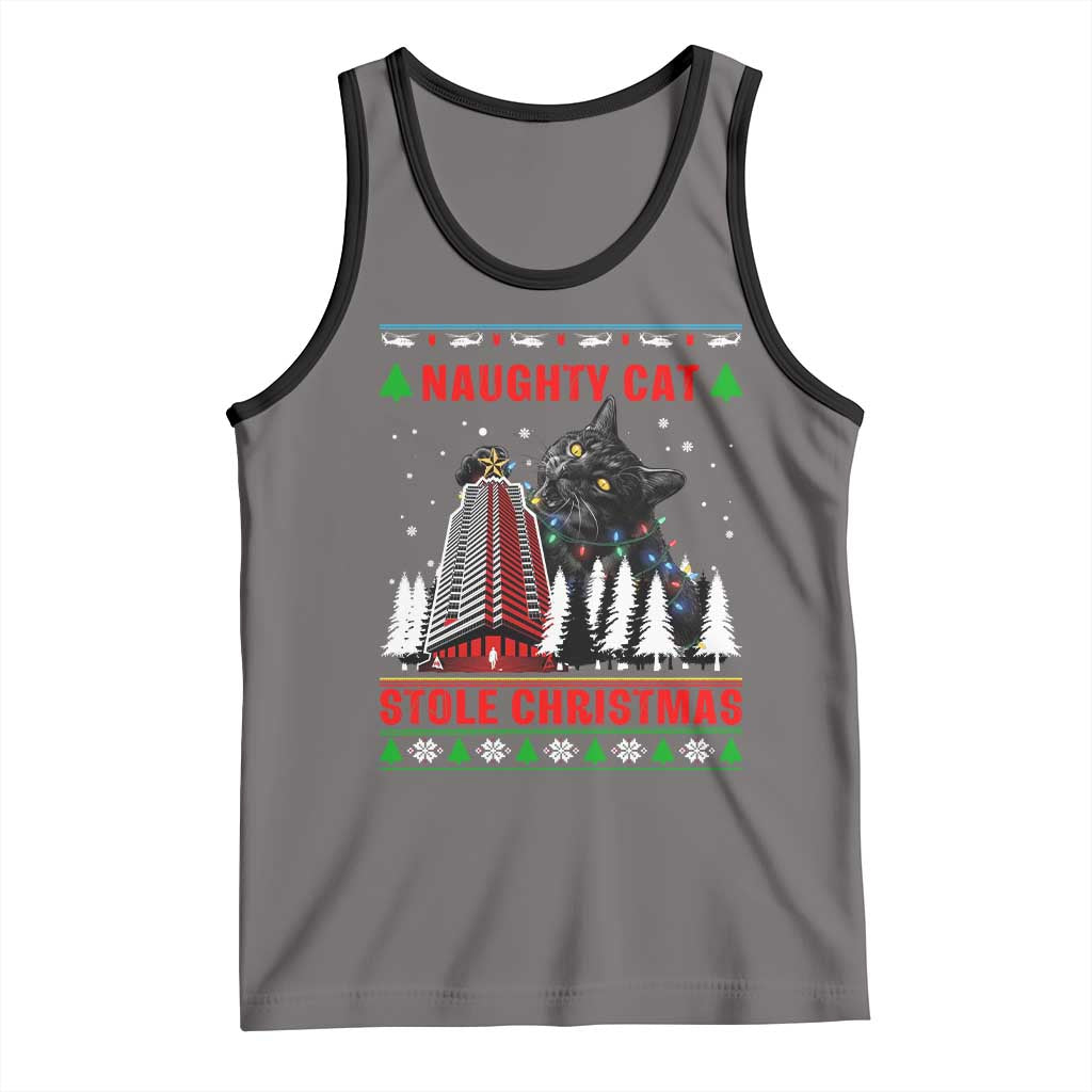 Nakatomi Plaza Christmas Tank Top Funny Catzilla Monster Xmas - Wonder Print Shop
