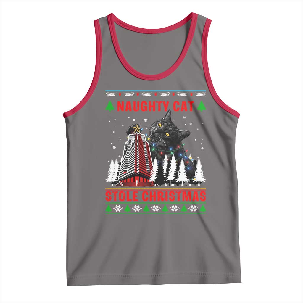 Nakatomi Plaza Christmas Tank Top Funny Catzilla Monster Xmas - Wonder Print Shop