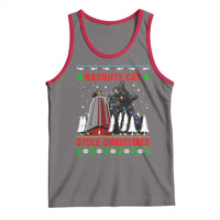 Nakatomi Plaza Christmas Tank Top Funny Catzilla Monster Xmas - Wonder Print Shop
