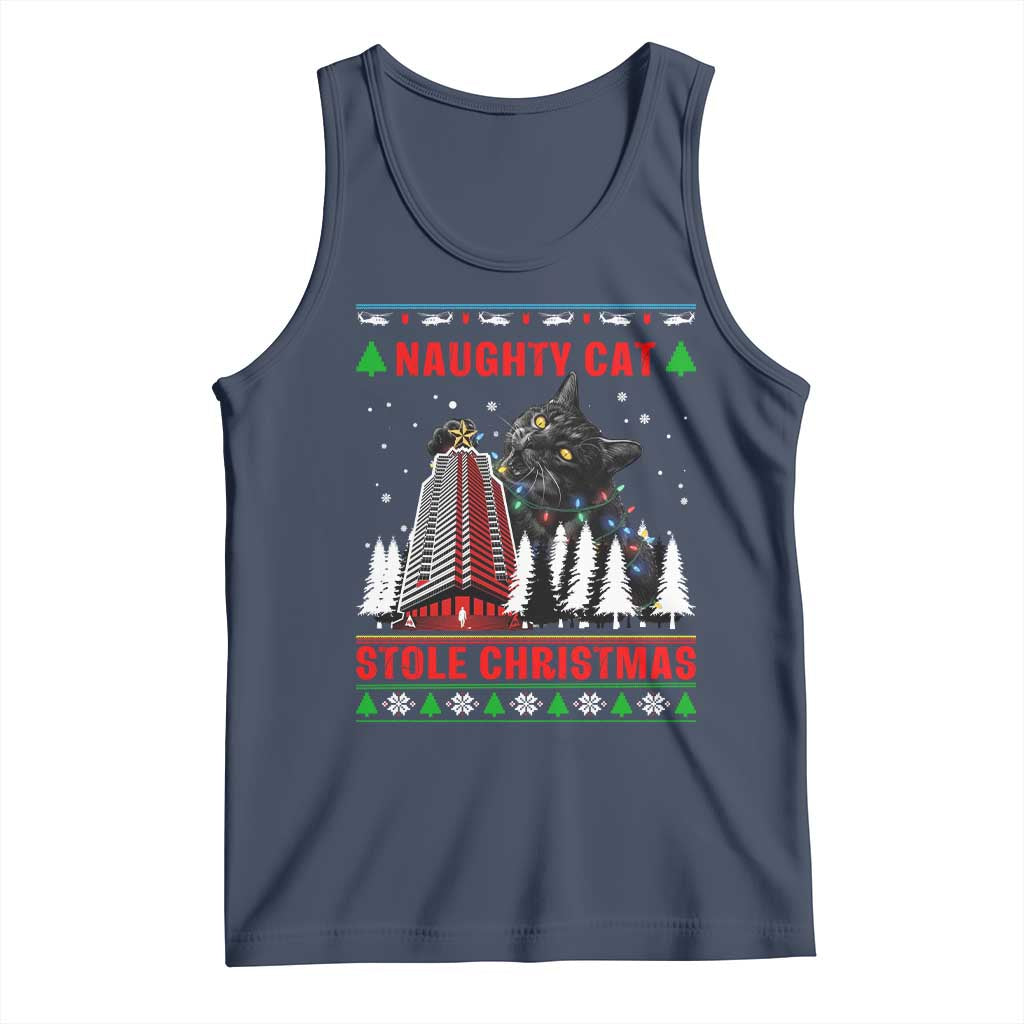 Nakatomi Plaza Christmas Tank Top Funny Catzilla Monster Xmas - Wonder Print Shop