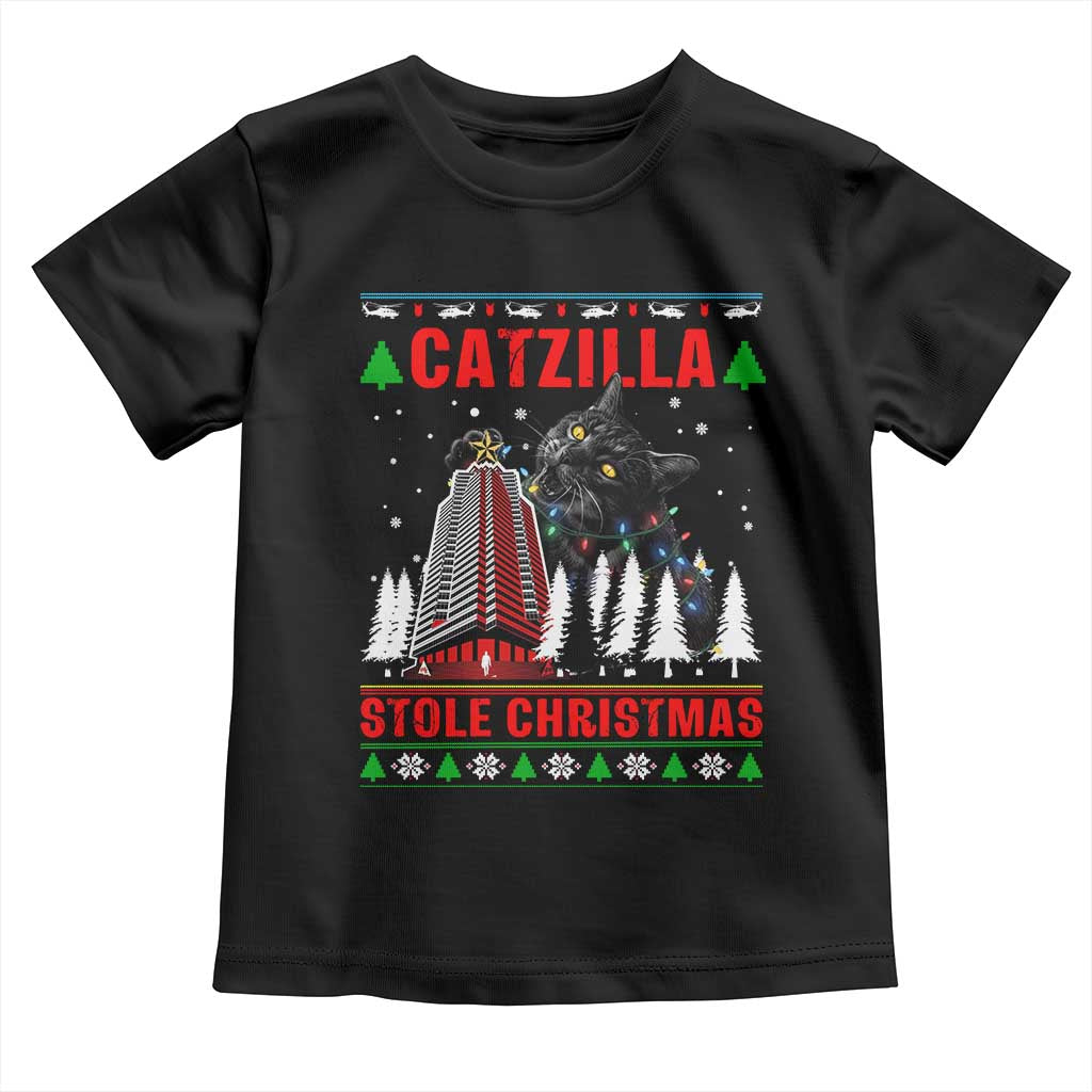 Nakatomi Plaza Christmas Toddler T Shirt Funny Catzilla Monster Xmas - Wonder Print Shop
