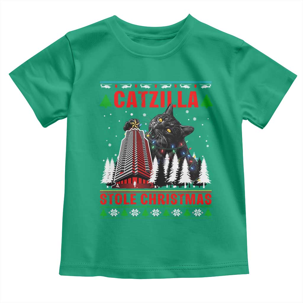 Nakatomi Plaza Christmas Toddler T Shirt Funny Catzilla Monster Xmas - Wonder Print Shop