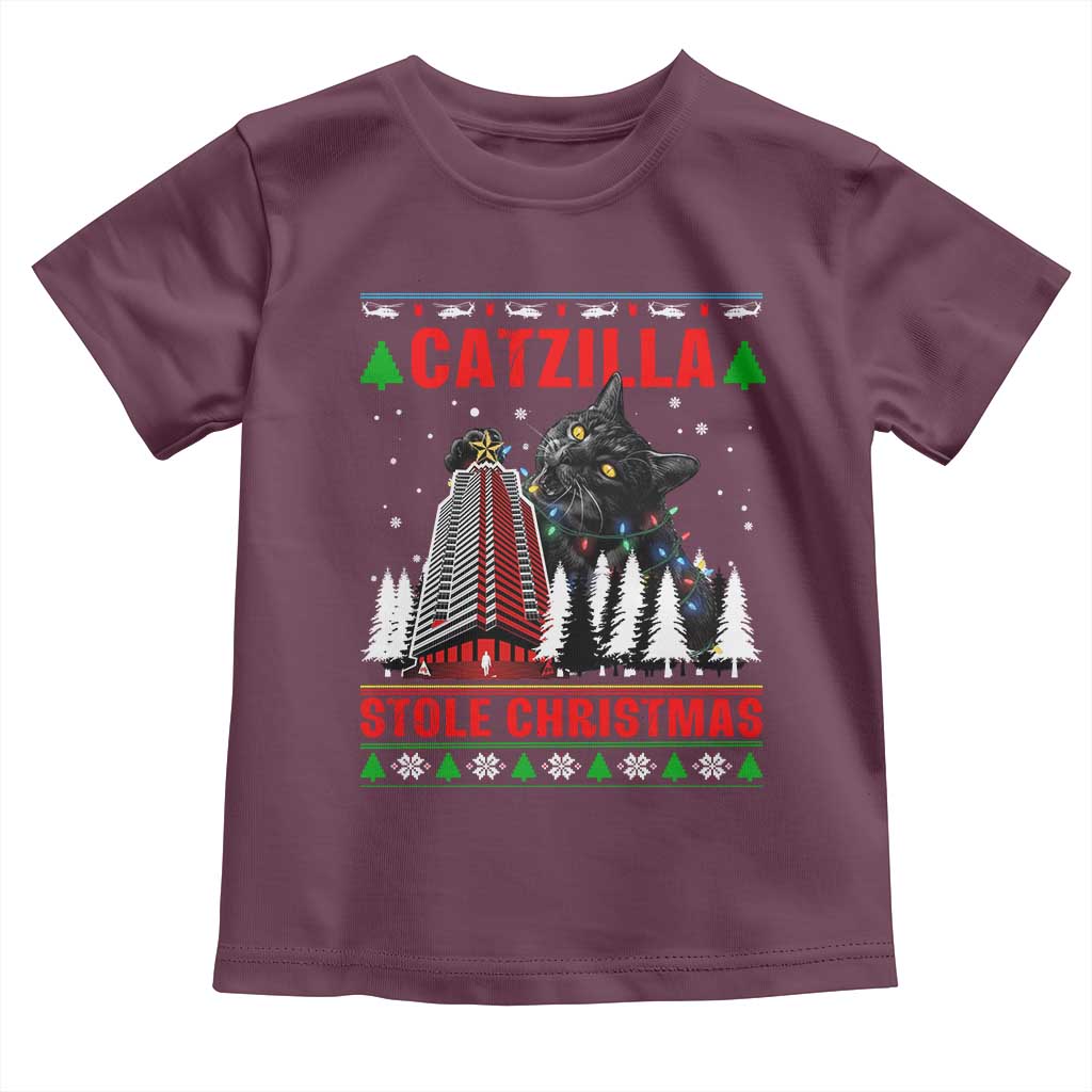 Nakatomi Plaza Christmas Toddler T Shirt Funny Catzilla Monster Xmas - Wonder Print Shop