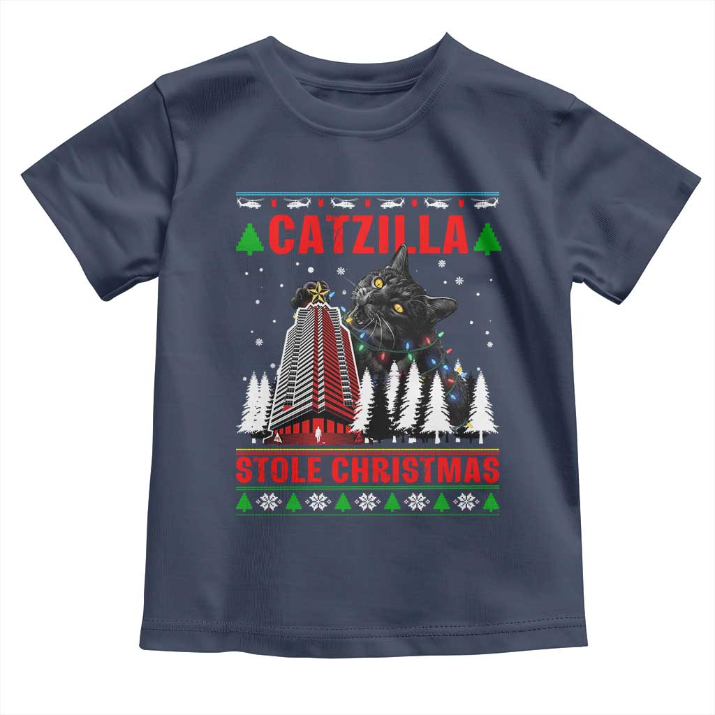 Nakatomi Plaza Christmas Toddler T Shirt Funny Catzilla Monster Xmas - Wonder Print Shop