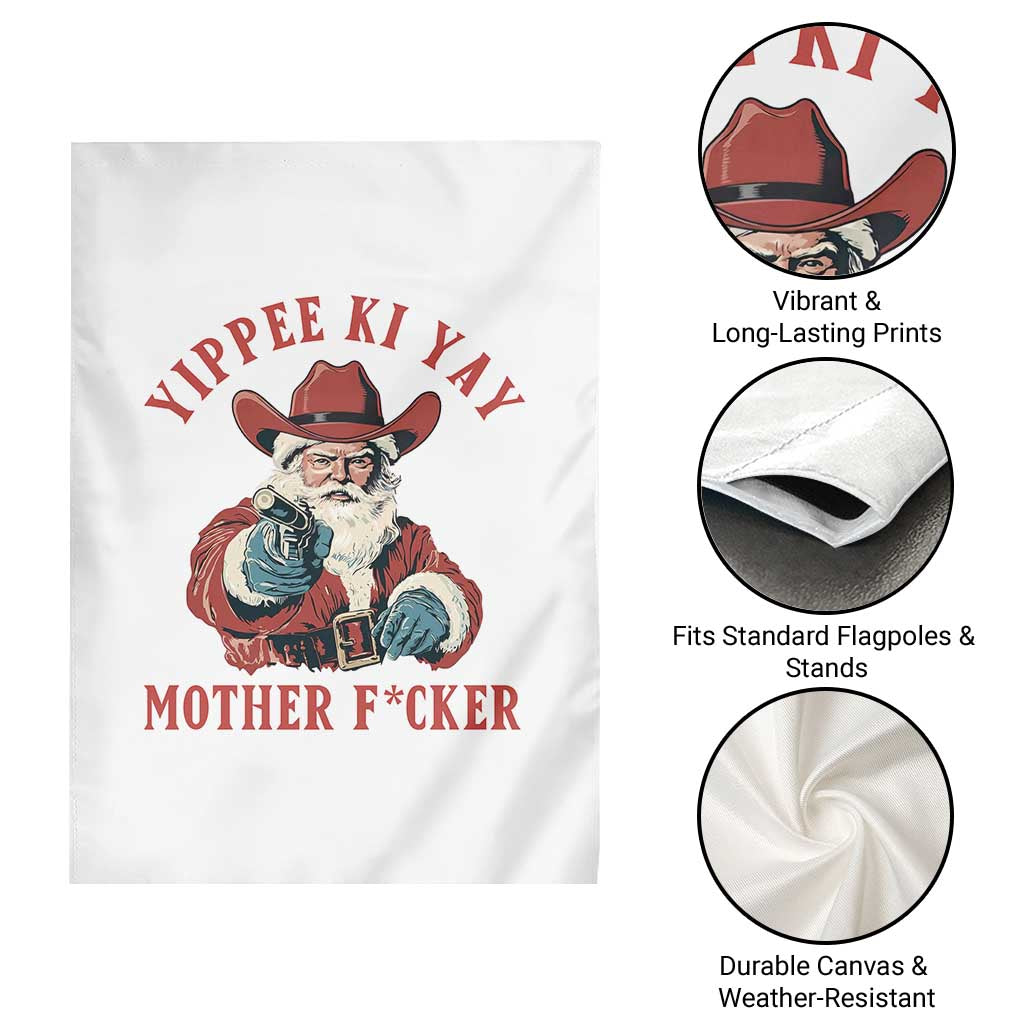 Yippee Ki Yay Mother Fcker Garden Flag Funny Santa Gun Christmas - Wonder Print Shop