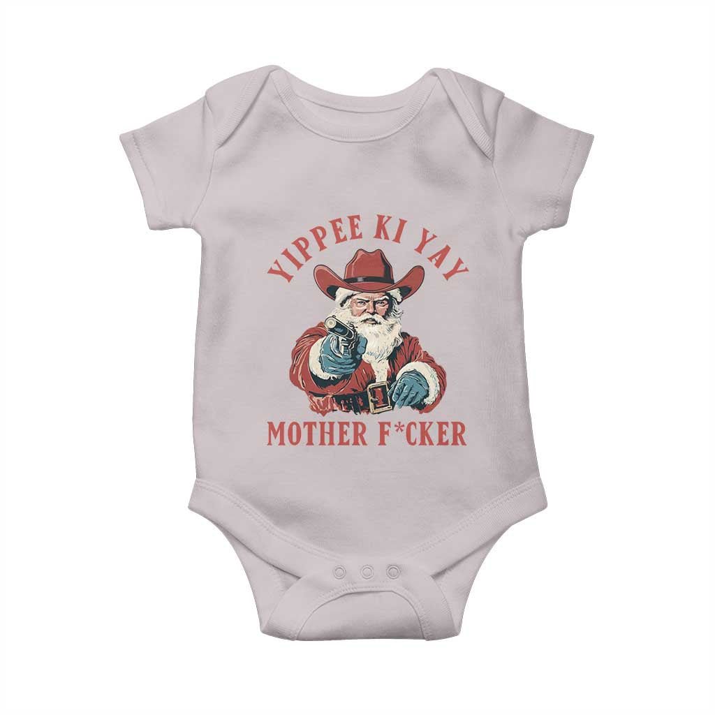 Yippee Ki Yay Mother Fcker Baby Onesie Funny Santa Gun Christmas - Wonder Print Shop