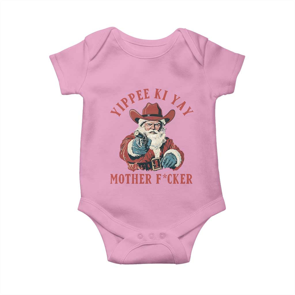 Yippee Ki Yay Mother Fcker Baby Onesie Funny Santa Gun Christmas - Wonder Print Shop