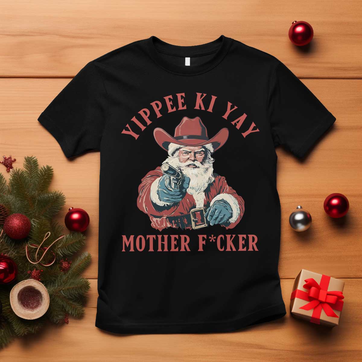Yippee Ki Yay Mother Fcker T Shirt Funny Santa Gun Christmas - Wonder Print Shop