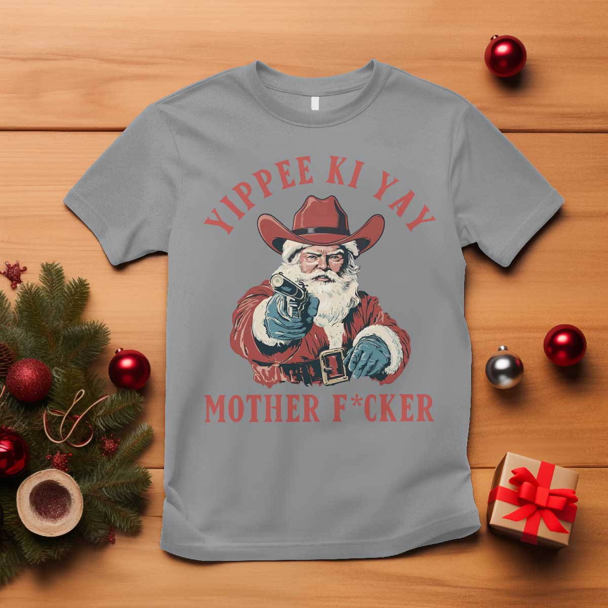 Yippee Ki Yay Mother Fcker T Shirt Funny Santa Gun Christmas - Wonder Print Shop