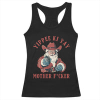 Yippee Ki Yay Mother Fcker Racerback Tank Top Funny Santa Gun Christmas - Wonder Print Shop
