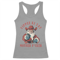 Yippee Ki Yay Mother Fcker Racerback Tank Top Funny Santa Gun Christmas - Wonder Print Shop