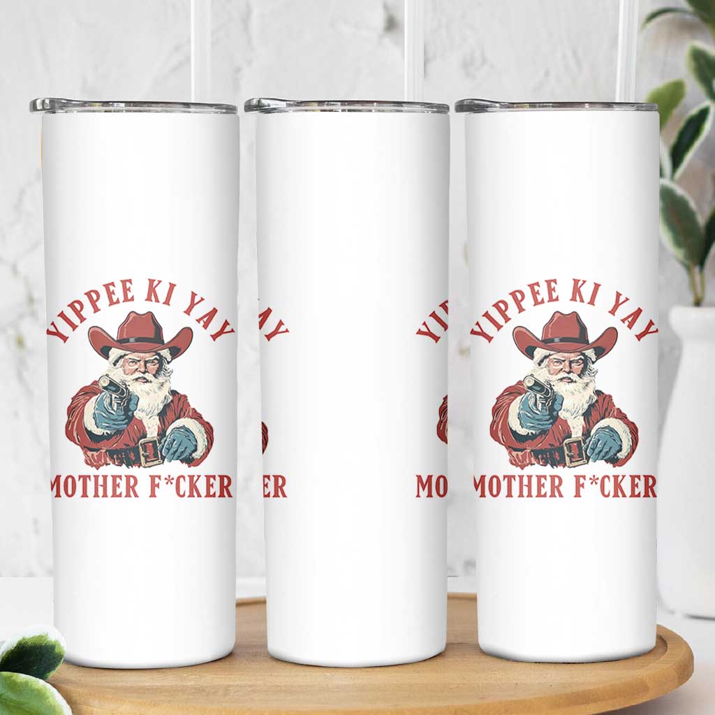 Yippee Ki Yay Mother Fcker Skinny Tumbler Funny Santa Gun Christmas - Wonder Print Shop