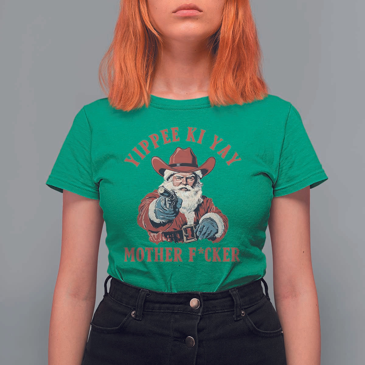 Yippee Ki Yay Mother Fcker T Shirt For Women Funny Santa Gun Christmas - Wonder Print Shop