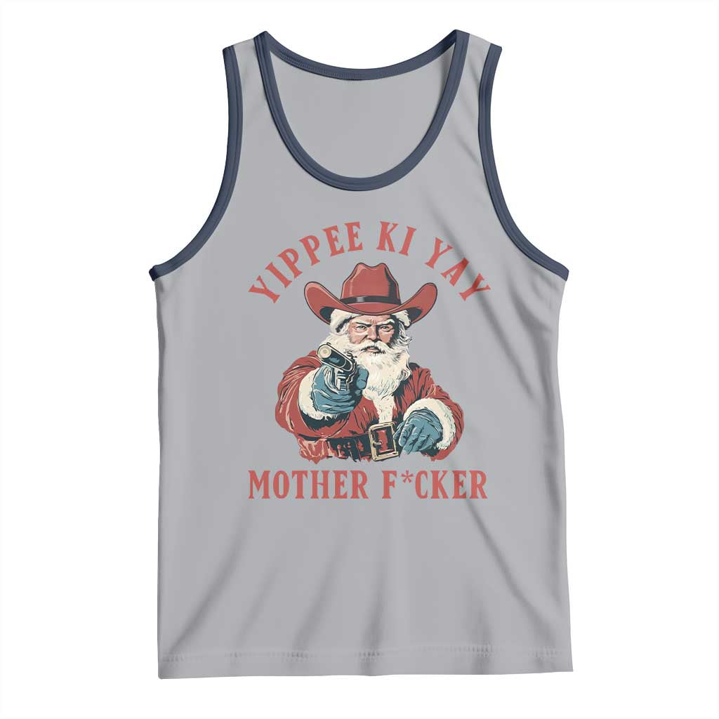 Yippee Ki Yay Mother Fcker Tank Top Funny Santa Gun Christmas - Wonder Print Shop