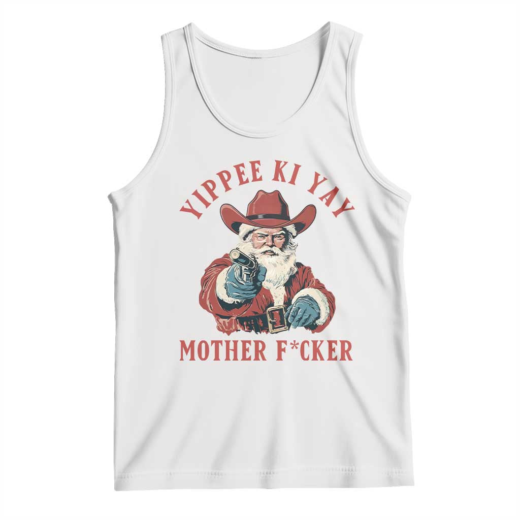Yippee Ki Yay Mother Fcker Tank Top Funny Santa Gun Christmas - Wonder Print Shop