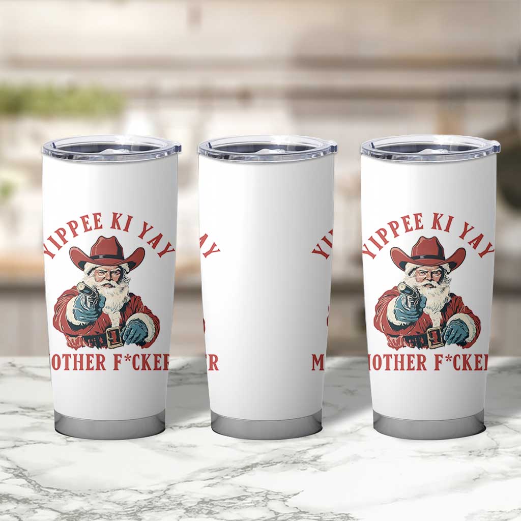 Yippee Ki Yay Mother Fcker Tumbler Cup Funny Santa Gun Christmas - Wonder Print Shop