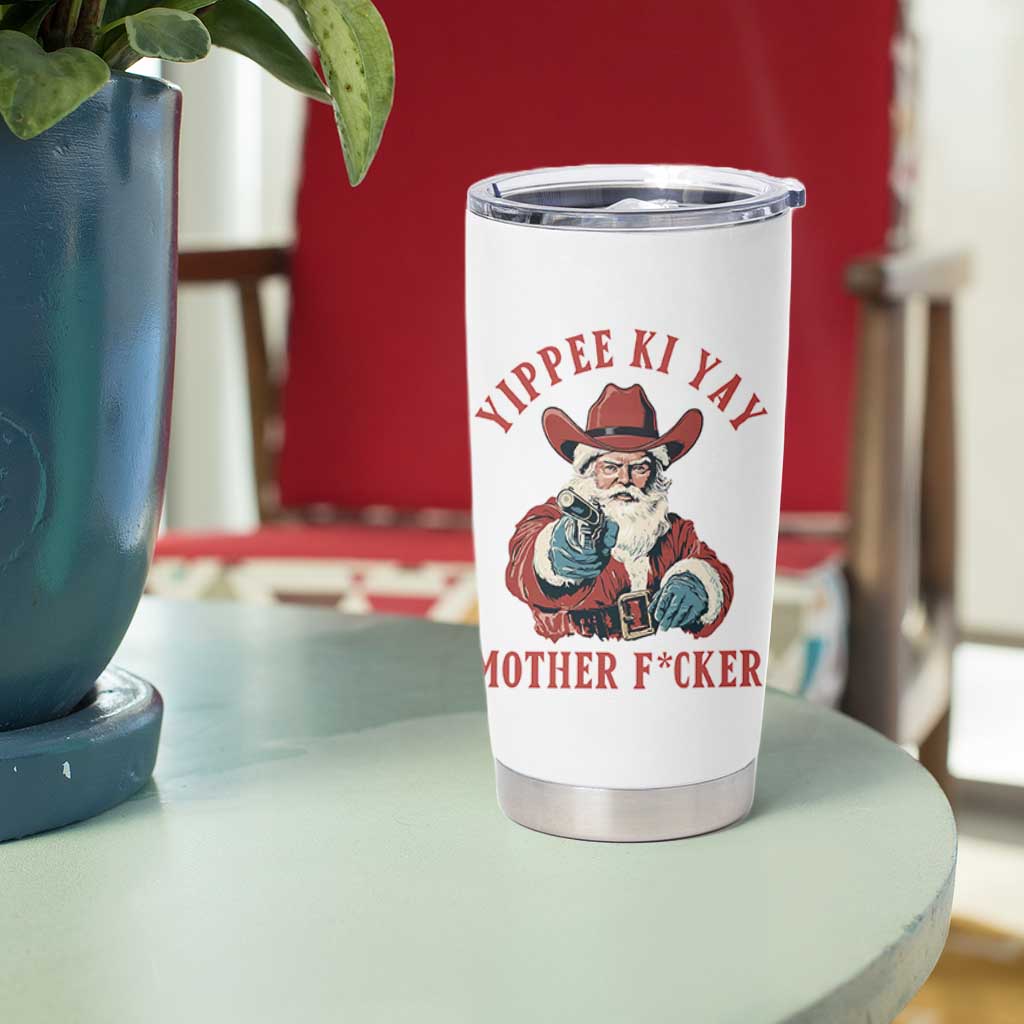 Yippee Ki Yay Mother Fcker Tumbler Cup Funny Santa Gun Christmas - Wonder Print Shop