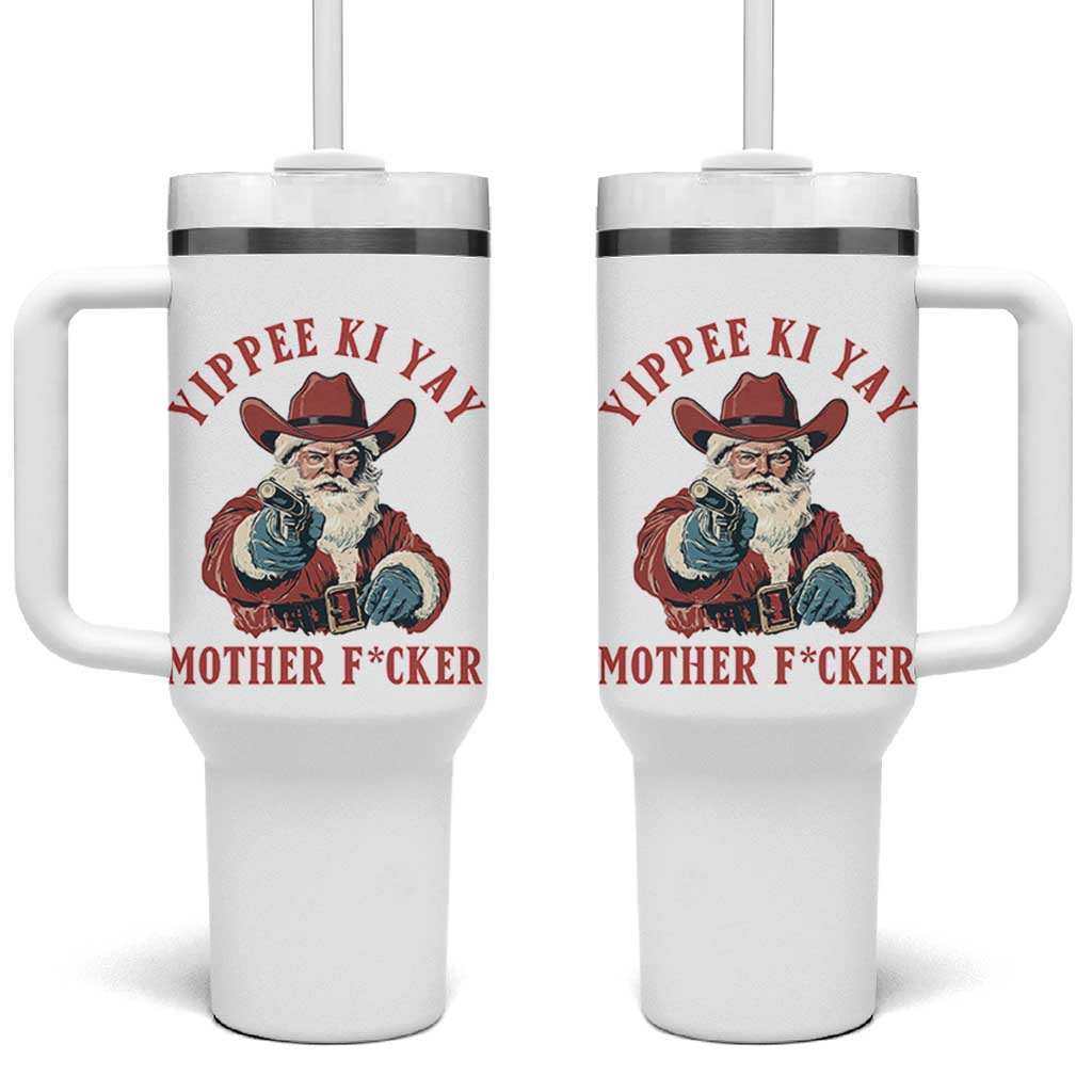 Yippee Ki Yay Mother Fcker Tumbler With Handle Funny Santa Gun Christmas - Wonder Print Shop