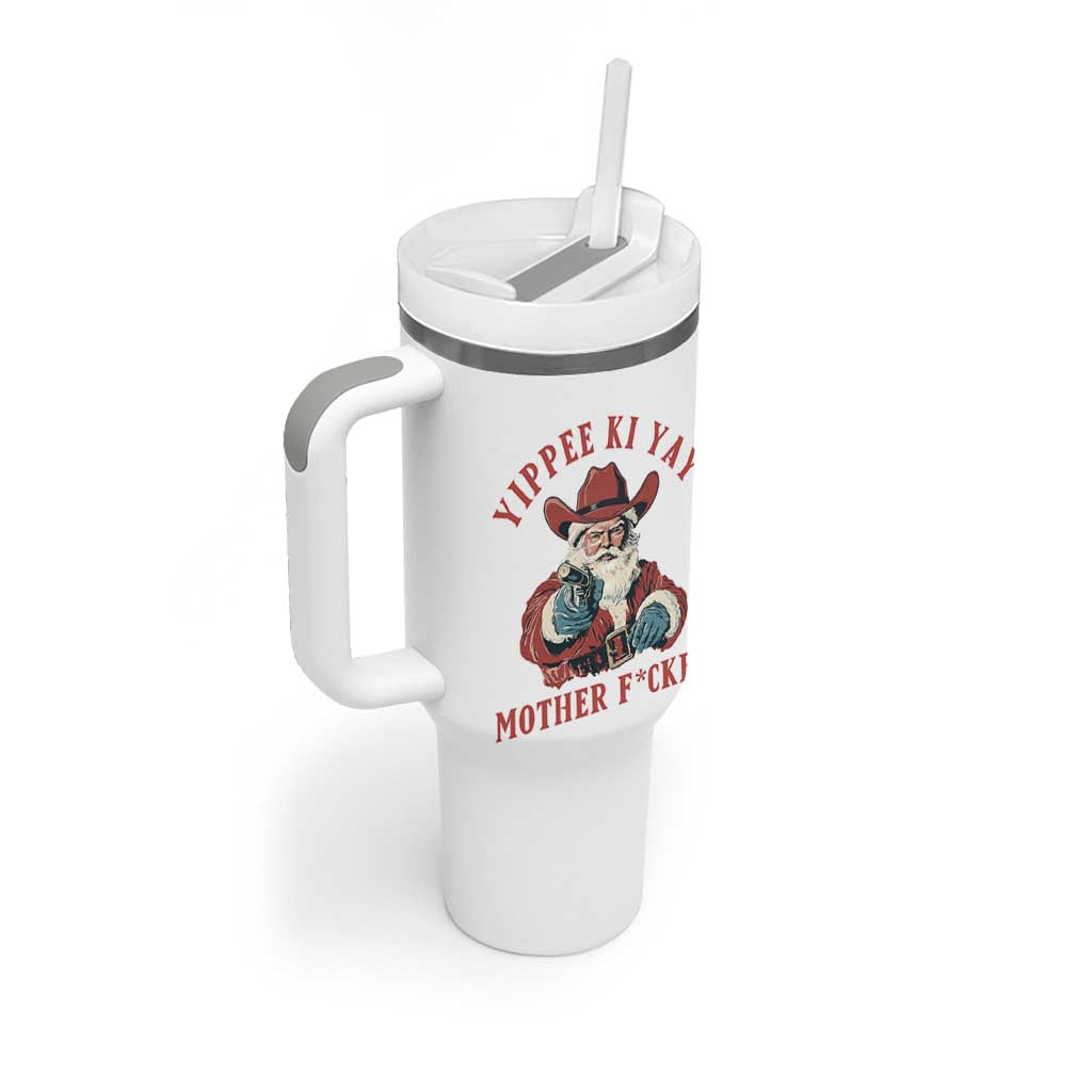 Yippee Ki Yay Mother Fcker Tumbler With Handle Funny Santa Gun Christmas - Wonder Print Shop