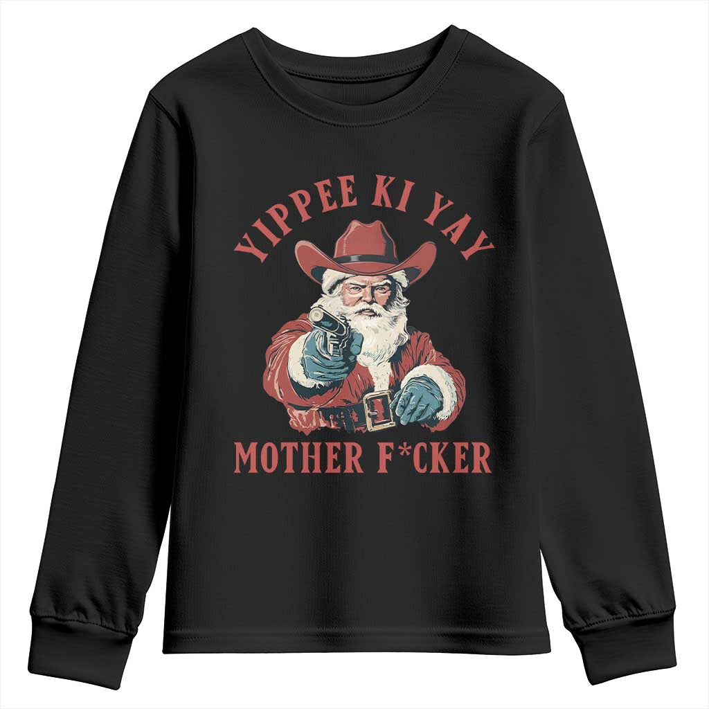 Yippee Ki Yay Mother Fcker Youth Sweatshirt Funny Santa Gun Christmas - Wonder Print Shop
