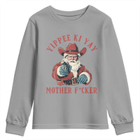 Yippee Ki Yay Mother Fcker Youth Sweatshirt Funny Santa Gun Christmas - Wonder Print Shop