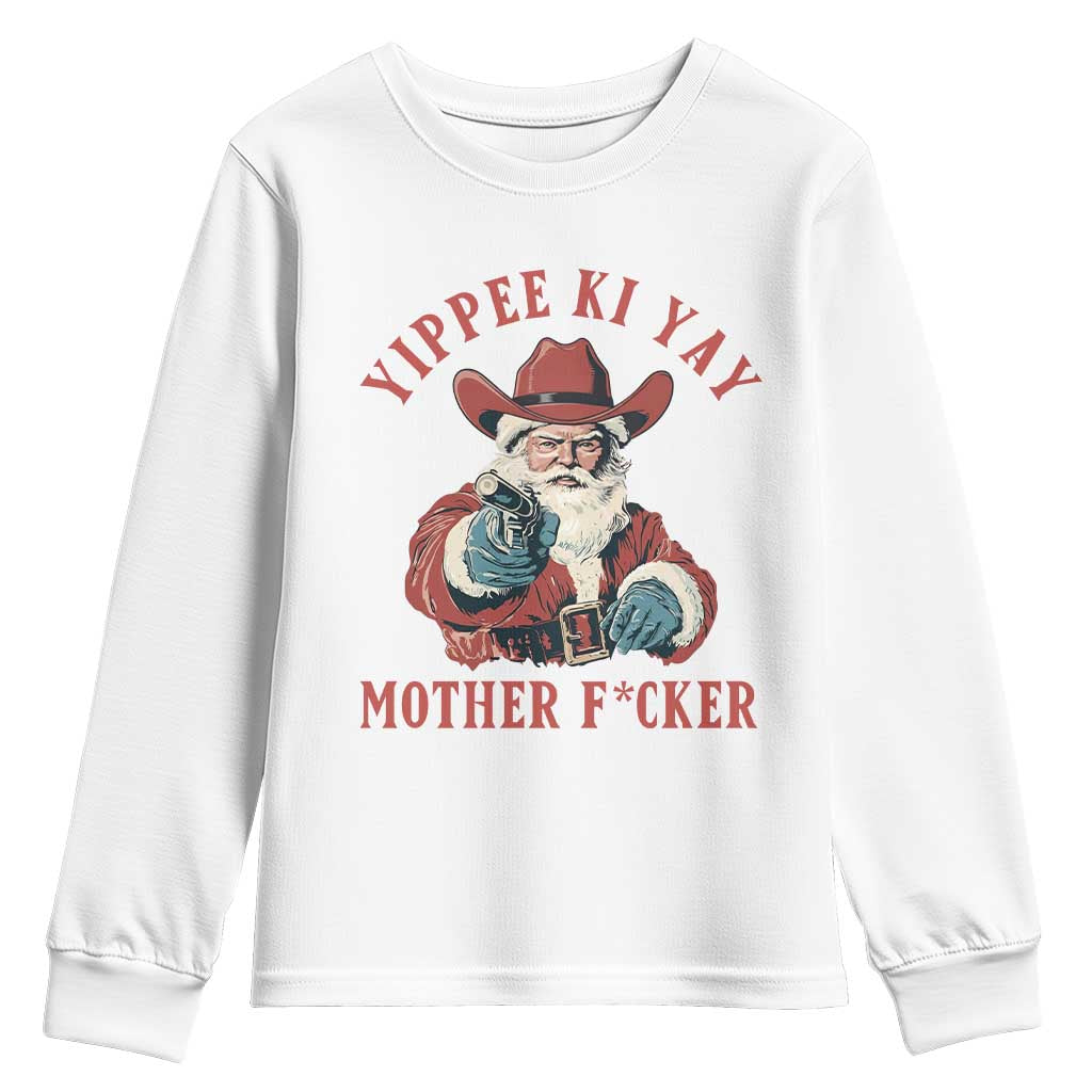 Yippee Ki Yay Mother Fcker Youth Sweatshirt Funny Santa Gun Christmas - Wonder Print Shop