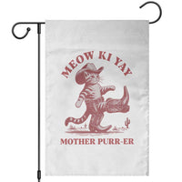 Funny Cowboy Cat Garden Flag Western Rodeo Meow Ki Yay Mother Purrer - Wonder Print Shop