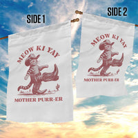 Funny Cowboy Cat Garden Flag Western Rodeo Meow Ki Yay Mother Purrer - Wonder Print Shop