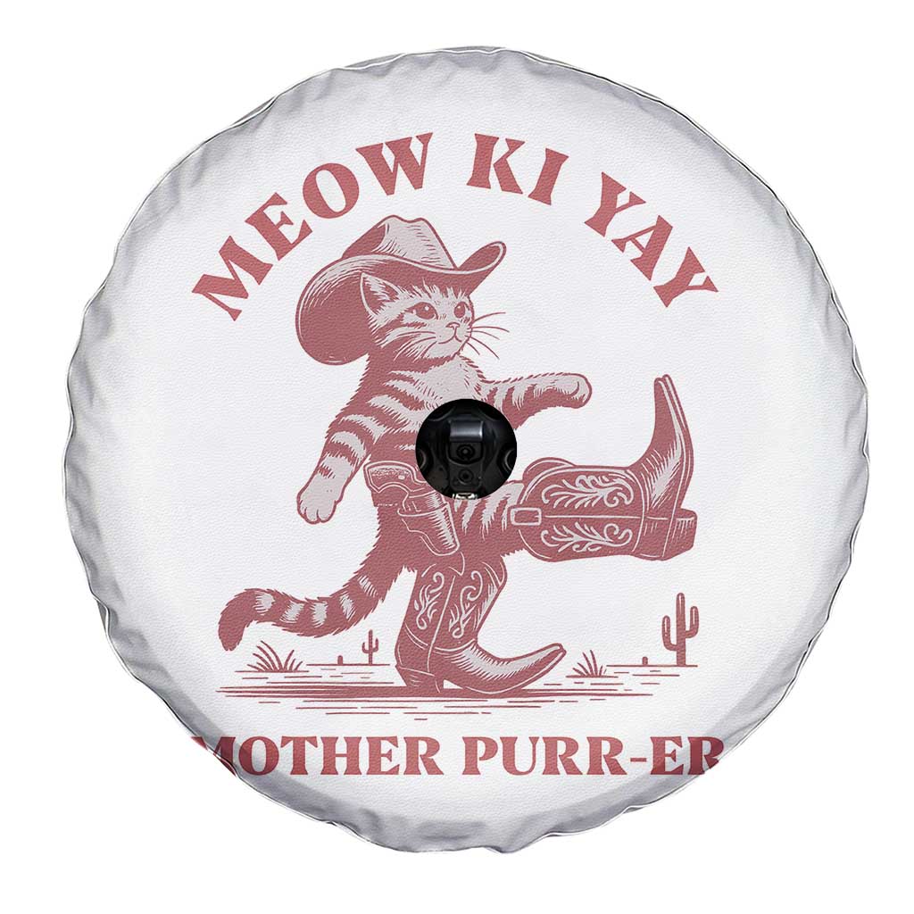 Funny Cowboy Cat Spare Tire Cover Western Rodeo Meow Ki Yay Mother Purrer - Wonder Print Shop