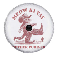 Funny Cowboy Cat Spare Tire Cover Western Rodeo Meow Ki Yay Mother Purrer - Wonder Print Shop