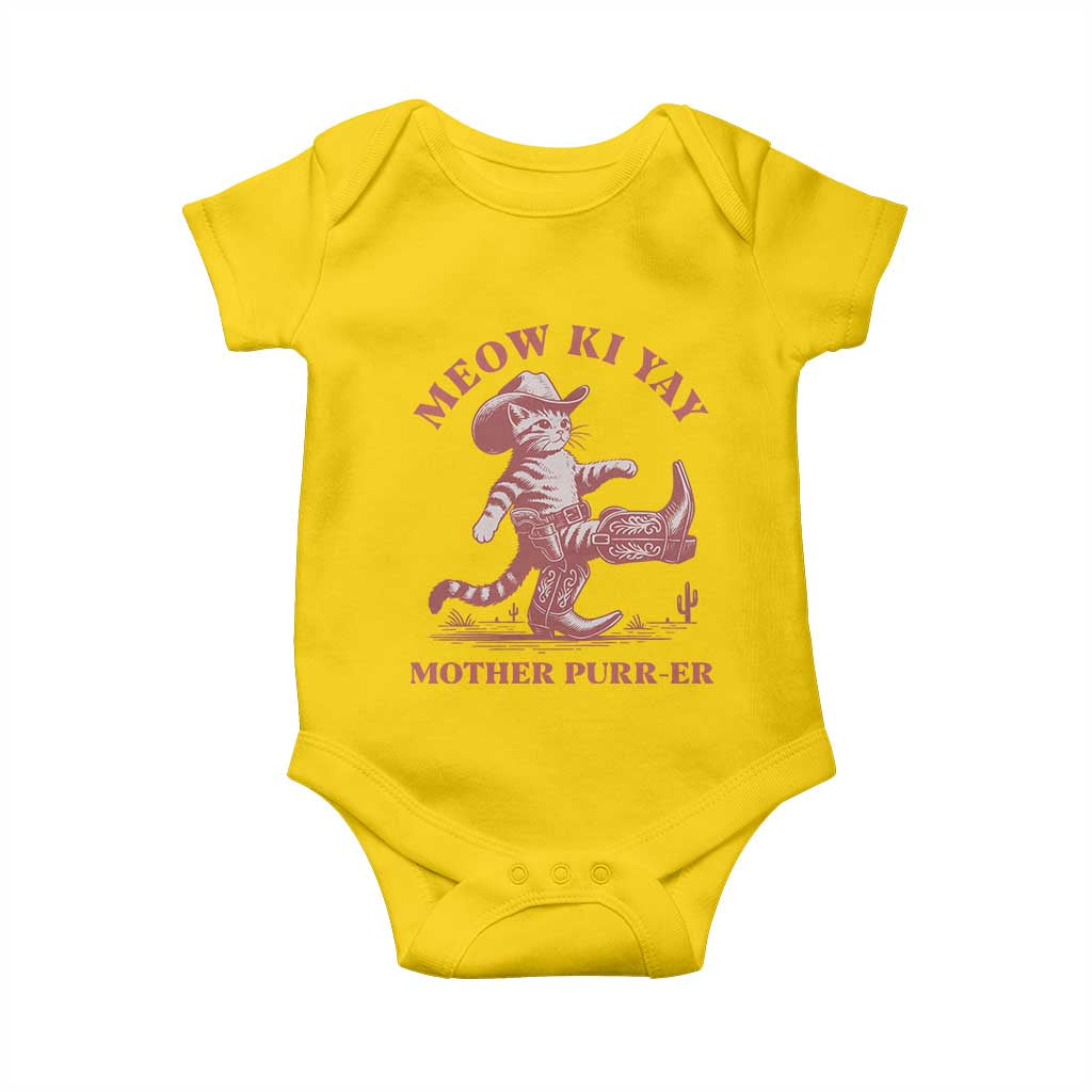 Funny Cowboy Cat Baby Onesie Western Rodeo Meow Ki Yay Mother Purrer - Wonder Print Shop
