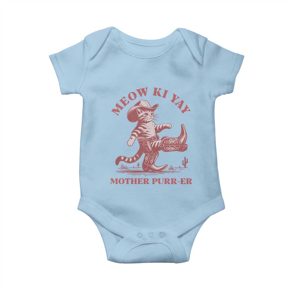 Funny Cowboy Cat Baby Onesie Western Rodeo Meow Ki Yay Mother Purrer - Wonder Print Shop